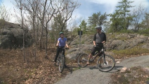 Josh and Katie explore bike trails