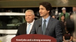 Prime Minister Justin Trudeau and Ontario Premier Doug Ford attend an announcement on a Volkswagen electric vehicle battery plant at the Elgin County Railway Museum in St. Thomas, Ont., Friday, April 21, 2023. THE CANADIAN PRESS/Tara Walton