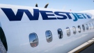 A WestJet plane waits at a gate at Calgary International Airport in Calgary, Alta., Wednesday, Aug. 31, 2022. (THE CANADIAN PRESS/Jeff McIntosh)