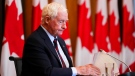 David Johnston, Independent Special Rapporteur on Foreign Interference, presents his first report in Ottawa on Tuesday, May 23, 2023. THE CANADIAN PRESS/Sean Kilpatrick