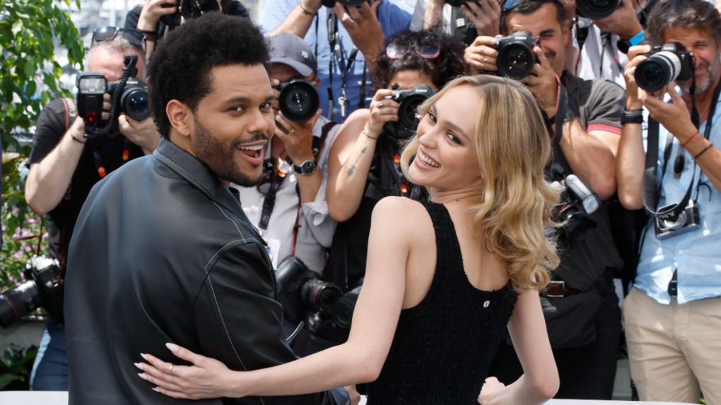 Abel Tesfaye, left, and Lily-Rose Depp in Cannes