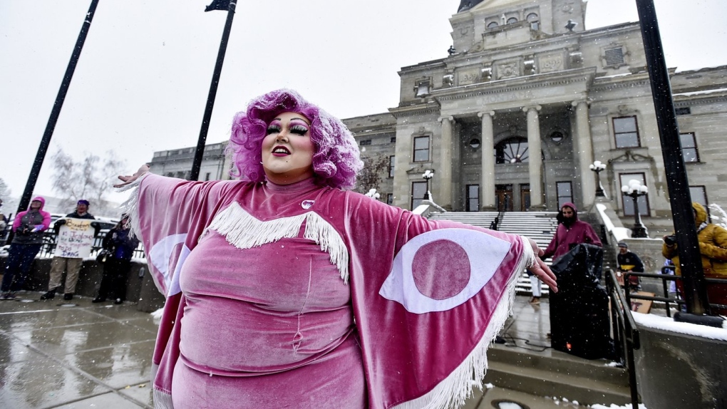 Scenes from protest drag show at the state capitol