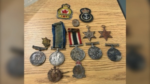 Taro Milligan found a collection of war memorabilia while fishing in Abbotsford earlier this week. (Taro Milligan)