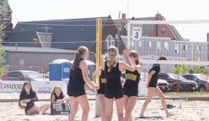 A total of 18 beach volleyball teams with high school athletes from North Bay and area came together Friday to play in the first annual Jordan Gardiner Memorial Beach Volleyball Tournament. (Jaime McKee/CTV News)