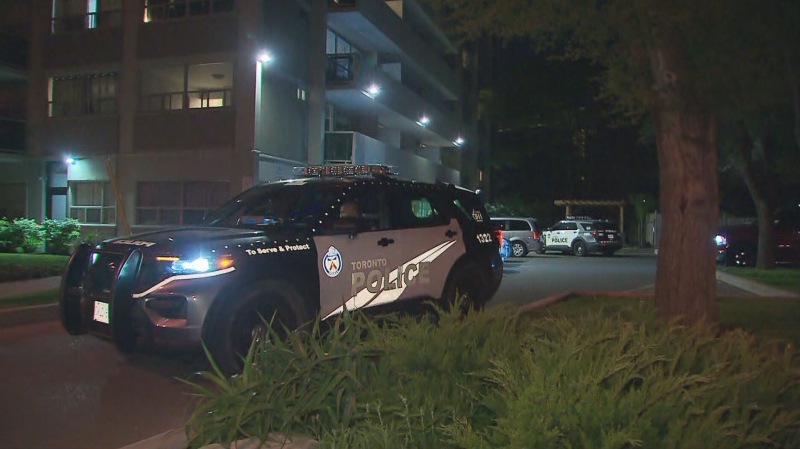 Police were called to the area of Dufferin Street and Rowan Drive, just south of Eglinton Avenue West, at around 10:20 p.m. for reports of a stabbing inside a building. 