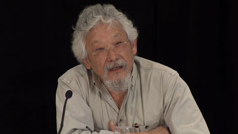 David Suzuki speaks about a 2010 sustainability study in Vancouver on Feb. 3, 2010. The report awarded Games organizers a bronze medal for sustainability, offering a fairly positive review while stopping short of handing organizers a gold. (CTV)