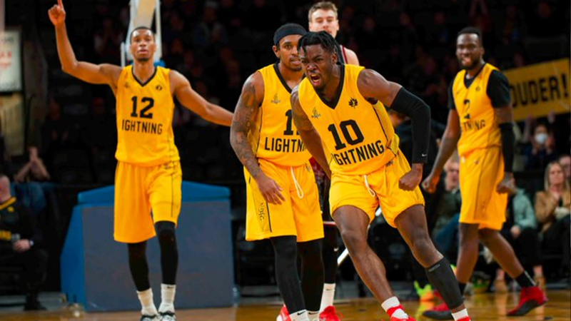 The London Lightning celebrate their NBLC victory on May 26, 2023. (Source: Gameday London/Twitter) 