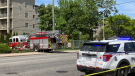 Emergency personnel responded to a fire on Wyandotte Street East between Lawrence Road and Raymo Road on May 27, 2023. (Sanjay Maru/CTV News Windsor)
