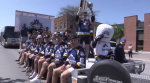 The Collingwood Blues parade makes its way through town on Sat., May 27 (Steve Mansbridge/CTV News). 