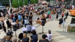 A pre-party took place at True North Square, with hundreds getting together for music, food trucks, games, and to share their excitement about the return of basketball. (Source: Gary Robson, CTV News)