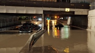 The underpass on Winnipeg Street at Dewdney Avenue at 10:50 p.m. on May 26, 2023. (Source: CTSS Twitter)