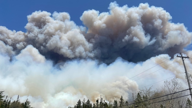 The wildfire at Barrington Lake, Shelburne Co. remains out of control and is estimated at around 1354 hectares. (Courtesy: DNRR)