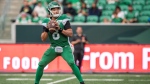 QB Mason Fine during the Saskatchewan Roughriders' match up against the B.C. Lions on May 27, 2023. (Courtesy: Saskatchewan Roughriders)