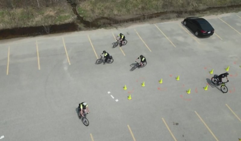 Twelve officers have been trained on the bicycles and will start patrolling the downtown and trail areas on June 1. (Supplied)