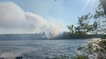 Smoke is seen from a Lower Sackville, N.S., wildfire on May 28, 2023. (Heidi Petracek/CTV Atlantic)