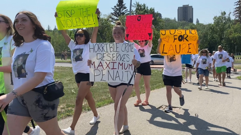 A walk was held by the friends and family of Lauren Jarvis, to celebrate her life and raise money for people impacted by homicide. (Miriam Valdes-Carletti/CTV News Edmonton)