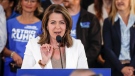 United Conservative Party Leader Danielle Smith attends an election campaign rally in Calgary, Alta., Thursday, May 25, 2023. Albertans go to the polls on May 29. THE CANADIAN PRESS/Jeff McIntosh 