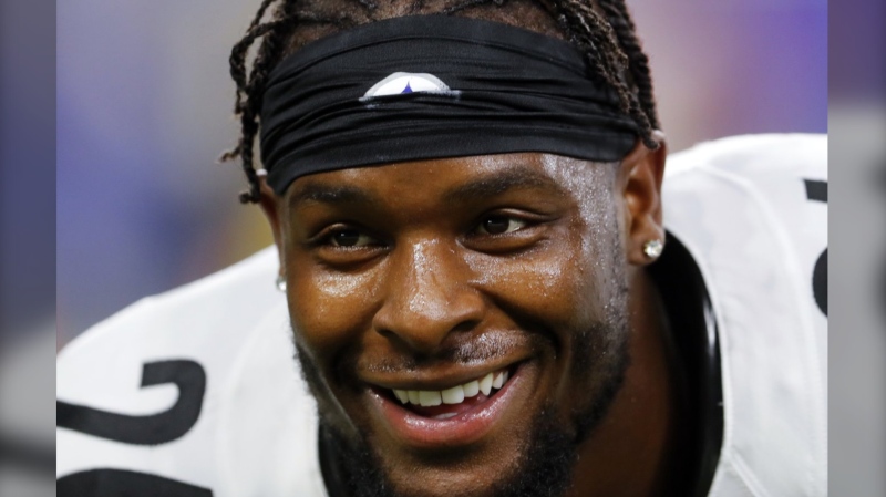 Pittsburgh Steelers running back Le'Veon Bell (26) smiles during an NFL football game against the Detroit Lions in Detroit on Oct. 29, 2017. (AP Photo/Paul Sancya, File)