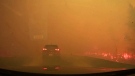 Dashcam video shows the Tantallon wildfire burning in Hammonds Plains, N.S. on May 28, 2023 (Source: Instagram/@alka.films via Reuters)