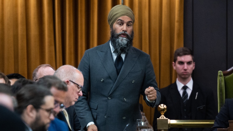 NDP Leader Jagmeet Singh rises during Question Period in the House of Commons on Parliament Hill in Ottawa on Wednesday, May 17, 2023. THE CANADIAN PRESS/Spencer Colby
