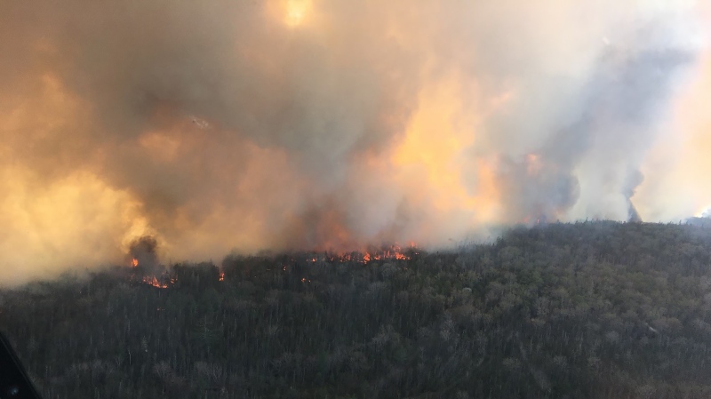 The wildfire at Barrington Lake, Shelburne Co. Nova Scotia, is shown in this unhand out image. (THE CANADIAN PRESS/HO-Nova Scotia Department of Natural Resources)