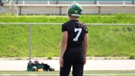 Trevor Harris headed back to Riders' training camp following the birth of his son. (Chad Hills / CTV News) 
