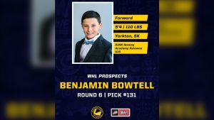 Undersized Blades prospect Benjamin Bowtell might not look the part yet, but the team has big plans for him. (Courtesy: Saskatoon Blades / CTV News)