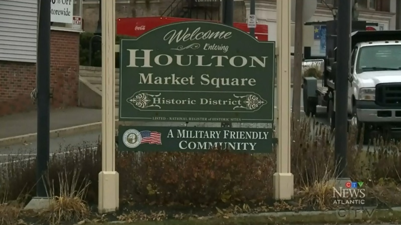 A sign welcomes visitors to Houlton, Maine. 