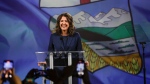 UCP Leader Danielle Smith makes her victory speech in Calgary on Monday May 29, 2023. THE CANADIAN PRESS/Jeff McIntosh 