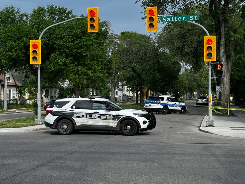 Winnipeg police are investigating after a man was fatally stabbed in the 400 block of Burrows Avenue on May 30, 2023. (Image source: Ken Gabel/CTV News Winnipeg)