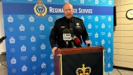 Regina Police Chief Evan Bray at the Police Commissioners Meeting on Tuesday. (Brianne Foley / CTV News) 