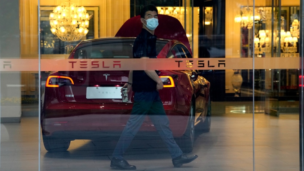 A Tesla showroom in Beijing, China