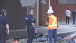 Police at the scene. (Colton Wiens/CTV Kitchener)