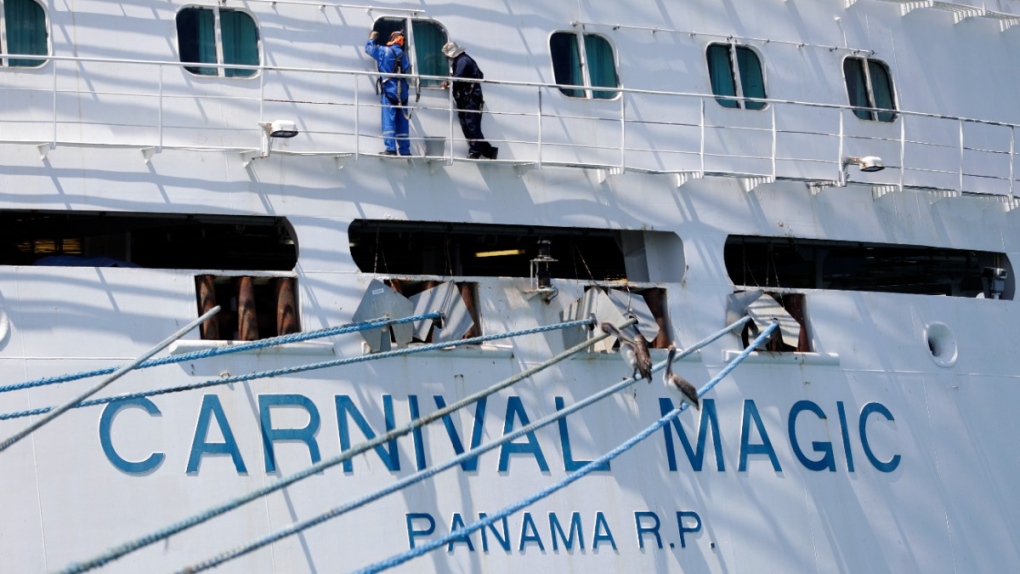 Carnival cruise ship Carnival Magic docked in 2020