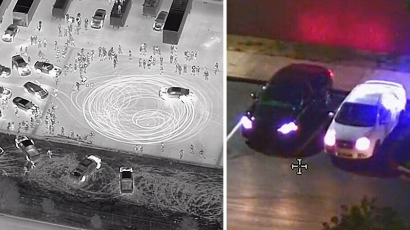 Laser pointed at police chopper during racing