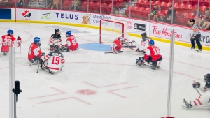 Team Canada defeated Team Czechia 2-1 Tuesday night at the Mosaic Place in Moose Jaw. (Brit Dort/CTV News)