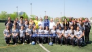 Soccer players gather for a group photo in a CF Montreal handout photo. The MLS club is introducing a women's program to the CF Montreal Academy, the club announced Wednesday. THE CANADIAN PRESS/HO CF Montreal