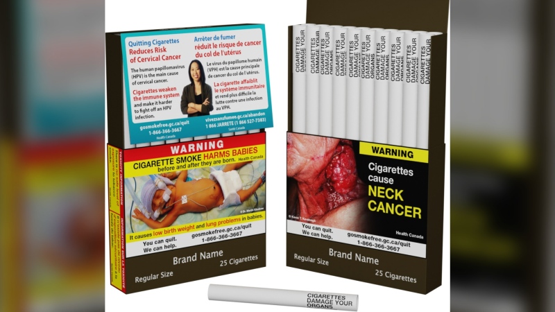 Health Canada has released the final wording of six separate warnings that will be printed directly on individual cigarettes as the country becomes the first in the world to take that step aimed at helping people quit the habit. THE CANADIAN PRESS/HO-Health Canada **MANDATORY CREDIT**