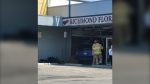 A minivan drove through the front entrance of Richmond Florist, located on Springbank Drive, in London, Ont. on May 31, 2023. (Source: Brian Boyer) 