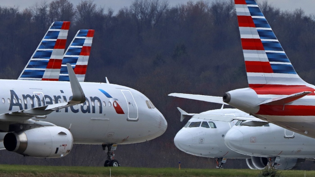 American Airlines planes parked at U.S. Airport