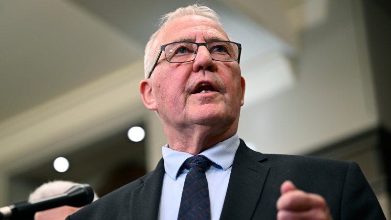President of the King's Privy Council for Canada and Minister of Emergency Preparedness Bill Blair speaks to reporters on Monday, May 29, 2023. THE CANADIAN PRESS/Justin Tang