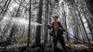 A Department of Natural Resources and Renewables firefighter pictured in Nova Scotia. (Communications Nova Scotia).