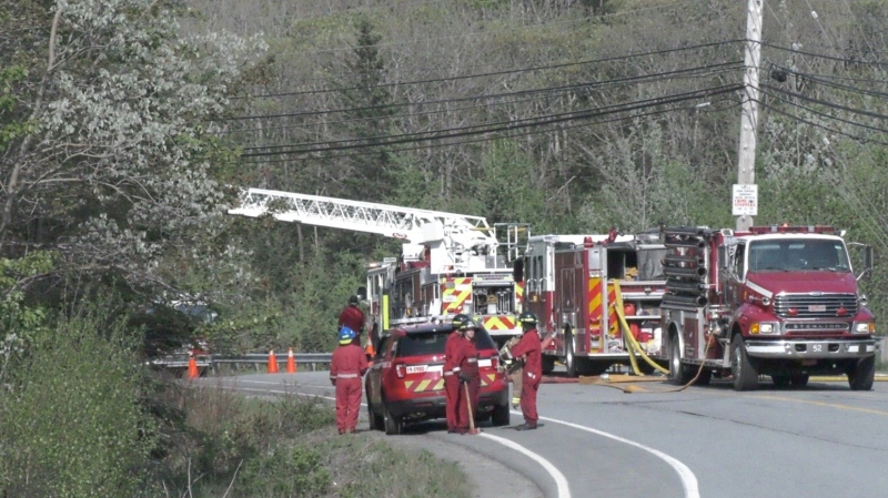 Firefighters pictured near Prospect Road. (CTV Atlantic)