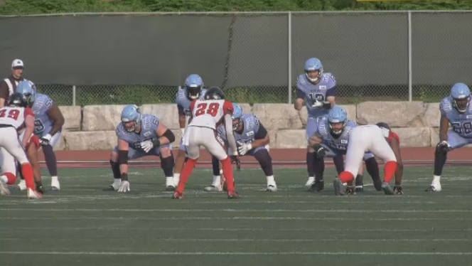 The Toronto Argonauts and Ottawa Redblacks face off at the University of Guelph in a preseason game on June 1, 2023.