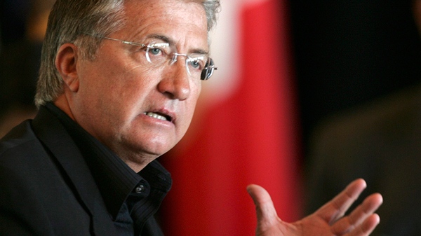 Newfoundland and Labrador Premier Danny Williams speaks during a conference in Bar Harbor, Maine, on Tuesday, Sept. 16, 2008. (AP / Jim Cole)