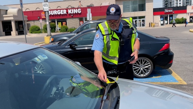 Toronto police crack down on drivers in accessible parking spots. (Natalie Johnson/CTV News Toronto)