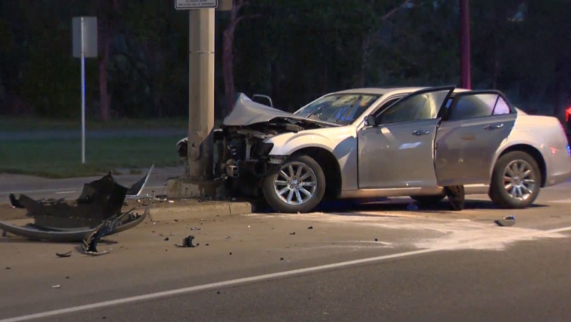 Police were called to a crash on Parkdale Boulevard N.W. early Friday morning.