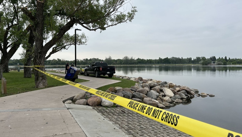 Lethbridge police are searching for evidence in an assault that was dumped into Henderson Lake on June 2, 2023.