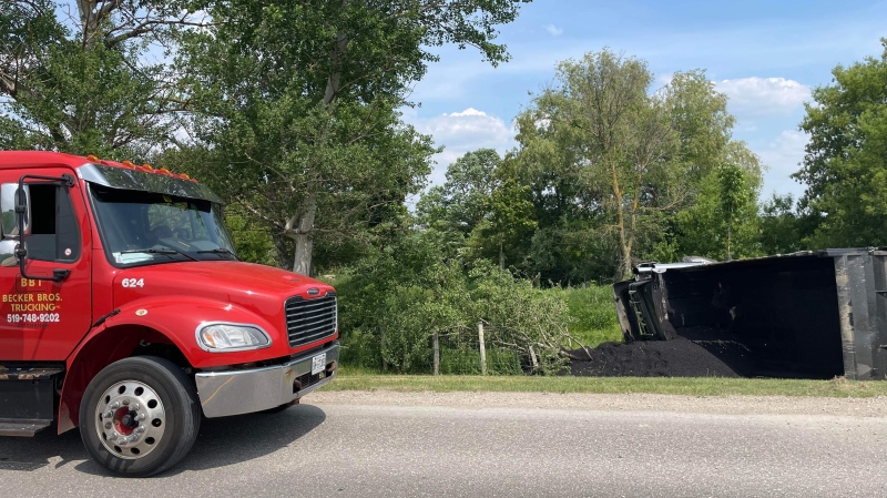 A collision on Moser Young Line in Wellesley Township on June 2, 2023. (Karis Mapp/CTV Kitchener)