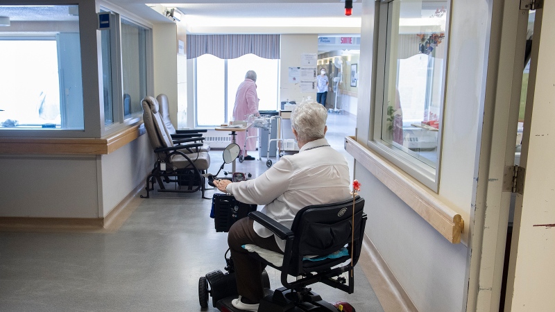 Residents are shown at a long-term care home in Laval, Que., Friday, February 25, 2022. THE CANADIAN PRESS/Graham Hughes